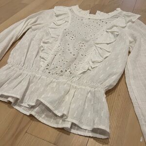 White Ruffled Blouse